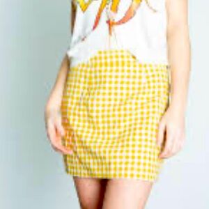 Libby story boutique linen check skirt women’s size small